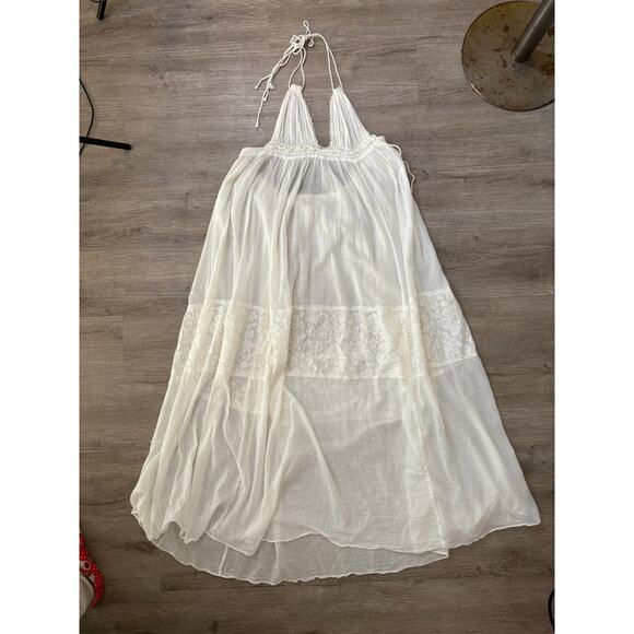 Free People Endless Summer Triangle Top Maxi Dress Boho M Gauze Bridal Vacation - Picture 9 of 10